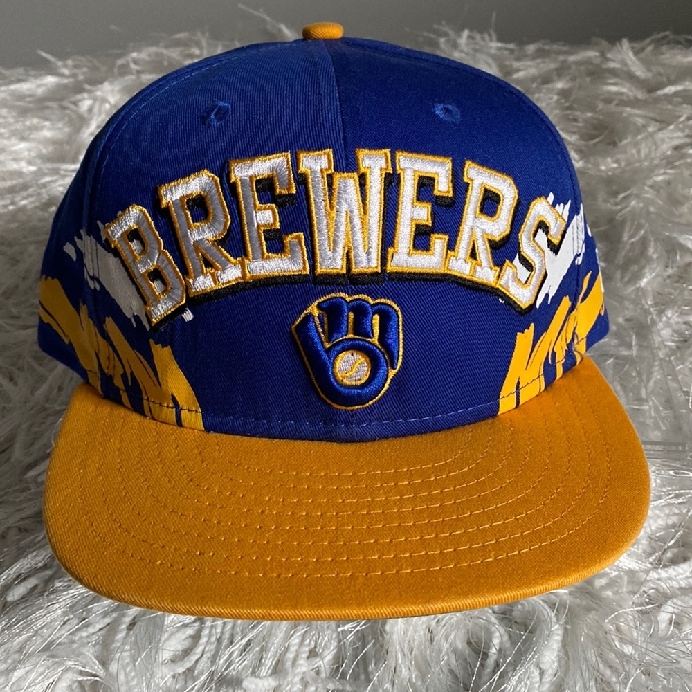 New Era MLB Milwaukee Brewers Snap Back Baseball Cap Like New One Size Fits Most